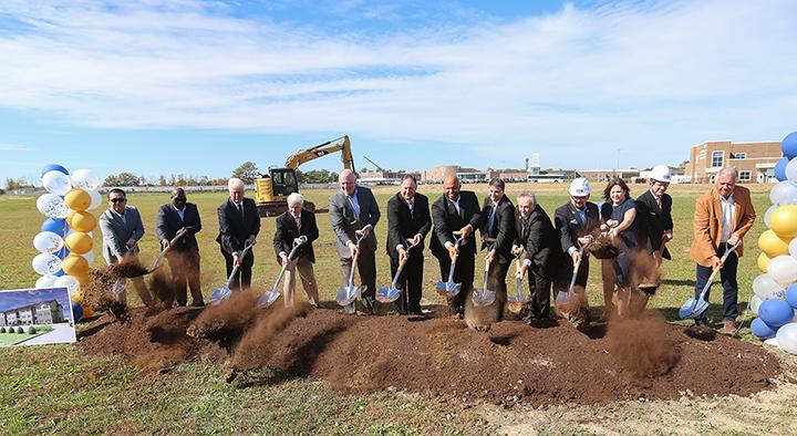 Groundbreaking with ceremony shovels